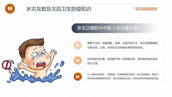 汛期洪灾落水自救知识培训PPT课件