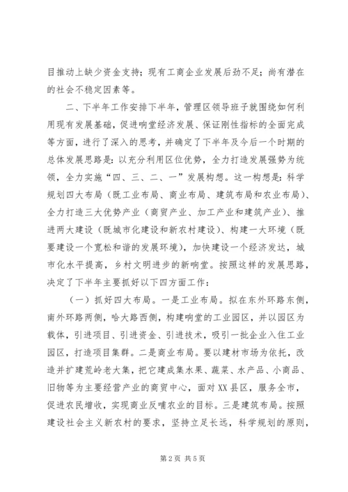 管理区XX年上半年工作总结及下半年工作安排.docx