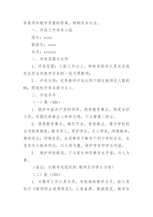 小学优秀教师评选方案.docx