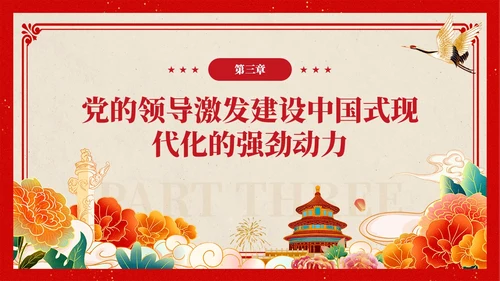 复古中国风推进中国式现代化必须坚持党的领导党课PPT党建