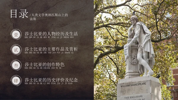 文学常识之莎士比亚人物介绍通用PPT模板