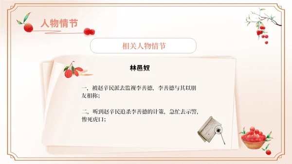 橙色水彩中国风长安的荔枝动态读书分享好书推荐PPT模板