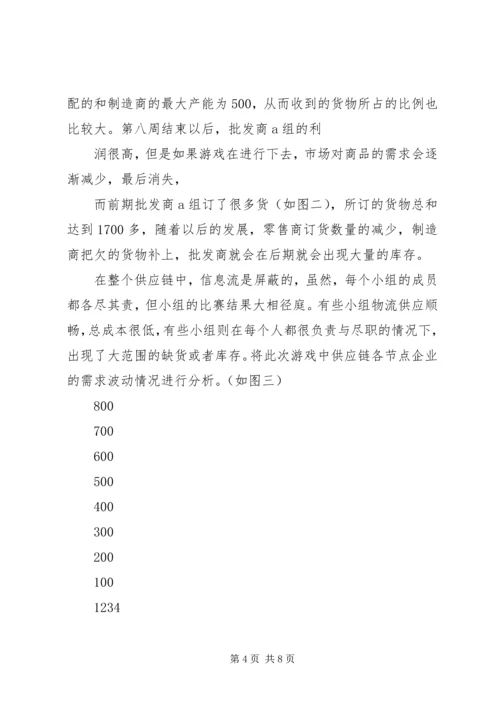 啤酒游戏制造商实训报告.docx