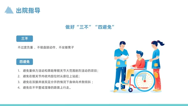 蓝色简约风股骨颈骨折护理查房培训课件