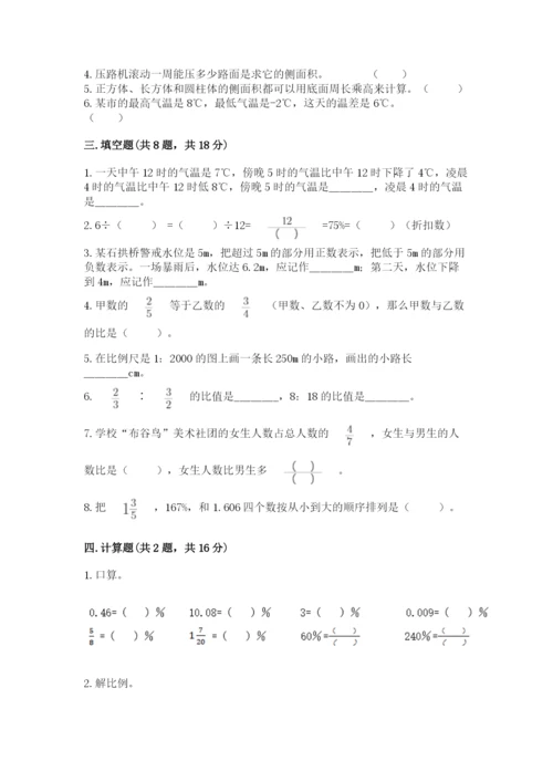 沧州市海兴县六年级下册数学期末测试卷精编.docx