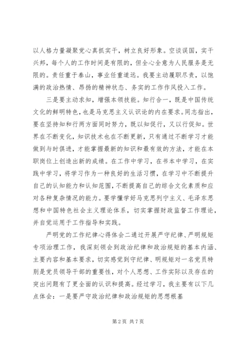 严明党的工作纪律心得体会.docx