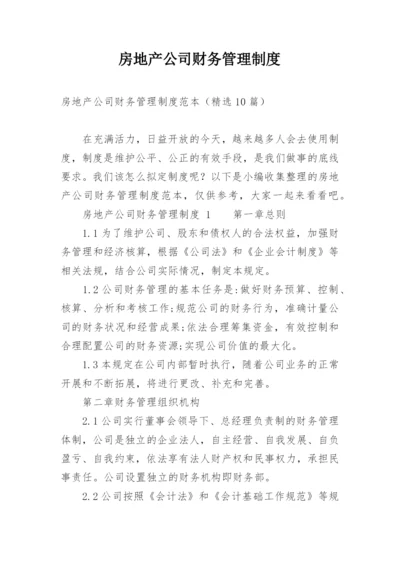 房地产公司财务管理制度.docx