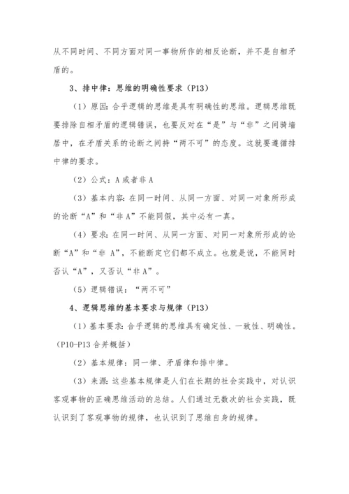 高中政治选择性必修3《逻辑与思维》全册知识点.docx