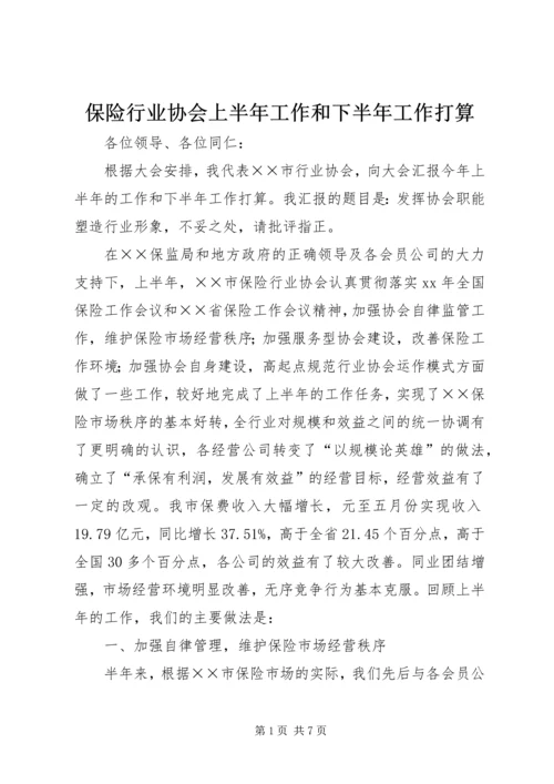 保险行业协会上半年工作和下半年工作打算 (4).docx