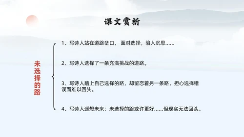 灰色简约水墨实拍未选择的路课件PPT七年级语文下册PPT七年级下册语文课件