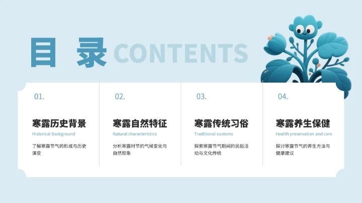 绿色3D风寒露节气PPT模板