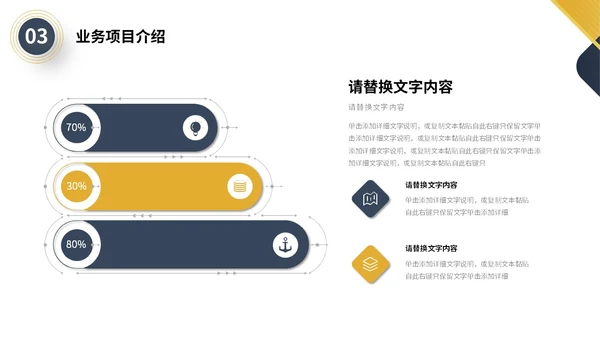 蓝黄色极简微立体形状商务风商业项目计划书PPT商业计划书