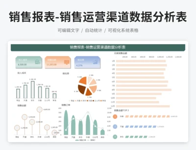 销售报表-销售运营渠道数据分析表