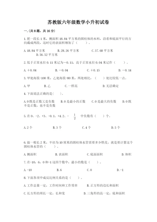 苏教版六年级数学小升初试卷含答案【预热题】.docx