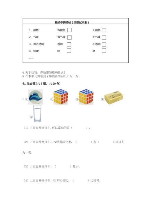 教科版小学科学一年级下册期末测试卷及完整答案【易错题】.docx