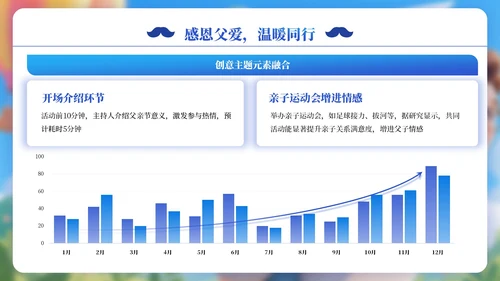 蓝色父亲节可爱卡通教育培训PPT模板