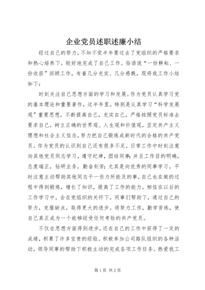 企业党员述职述廉小结.docx