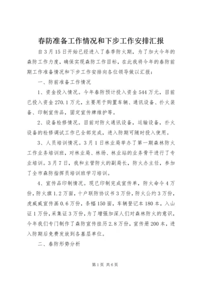春防准备工作情况和下步工作安排汇报.docx