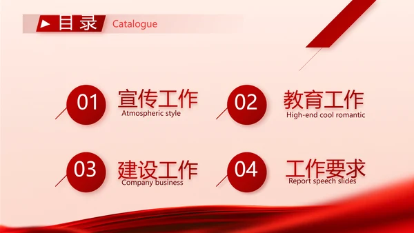 红色大气党风廉政建设工作总结PPT