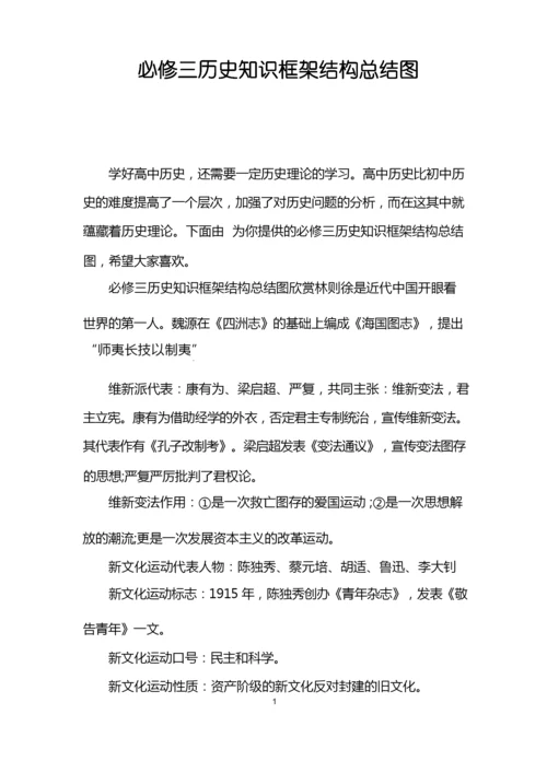 必修三历史知识框架结构总结图.docx