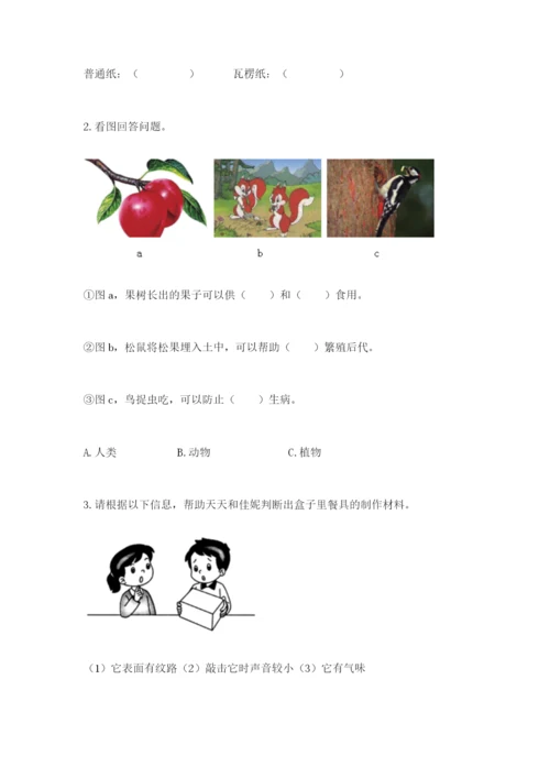 教科版二年级上册科学期末测试卷（典优）.docx
