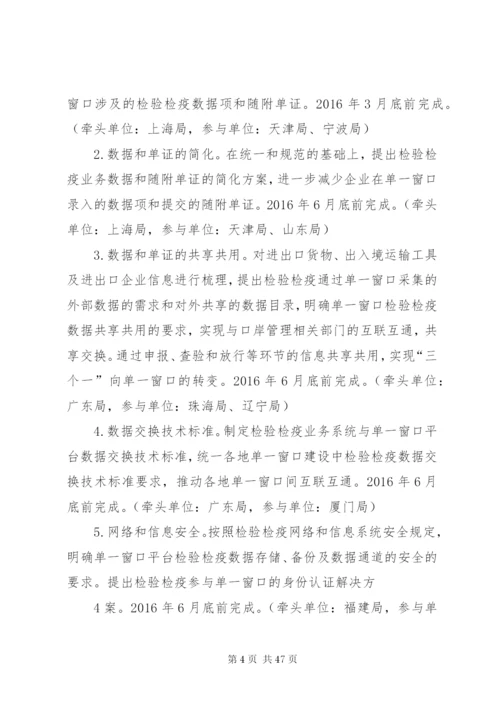 单一窗口建设检验检疫工作方案.docx