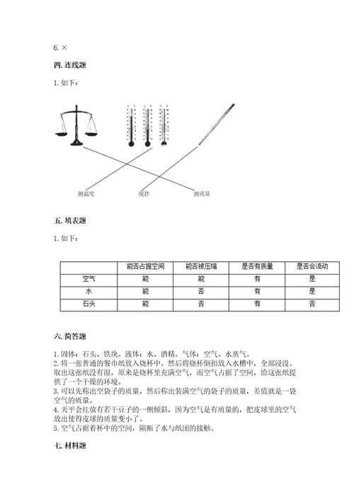 教科版科学三年级上册第二单元《空气》测试卷含答案轻巧夺冠
