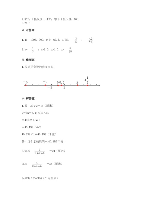 六年级下册数学期末测试卷（考点梳理）word版.docx