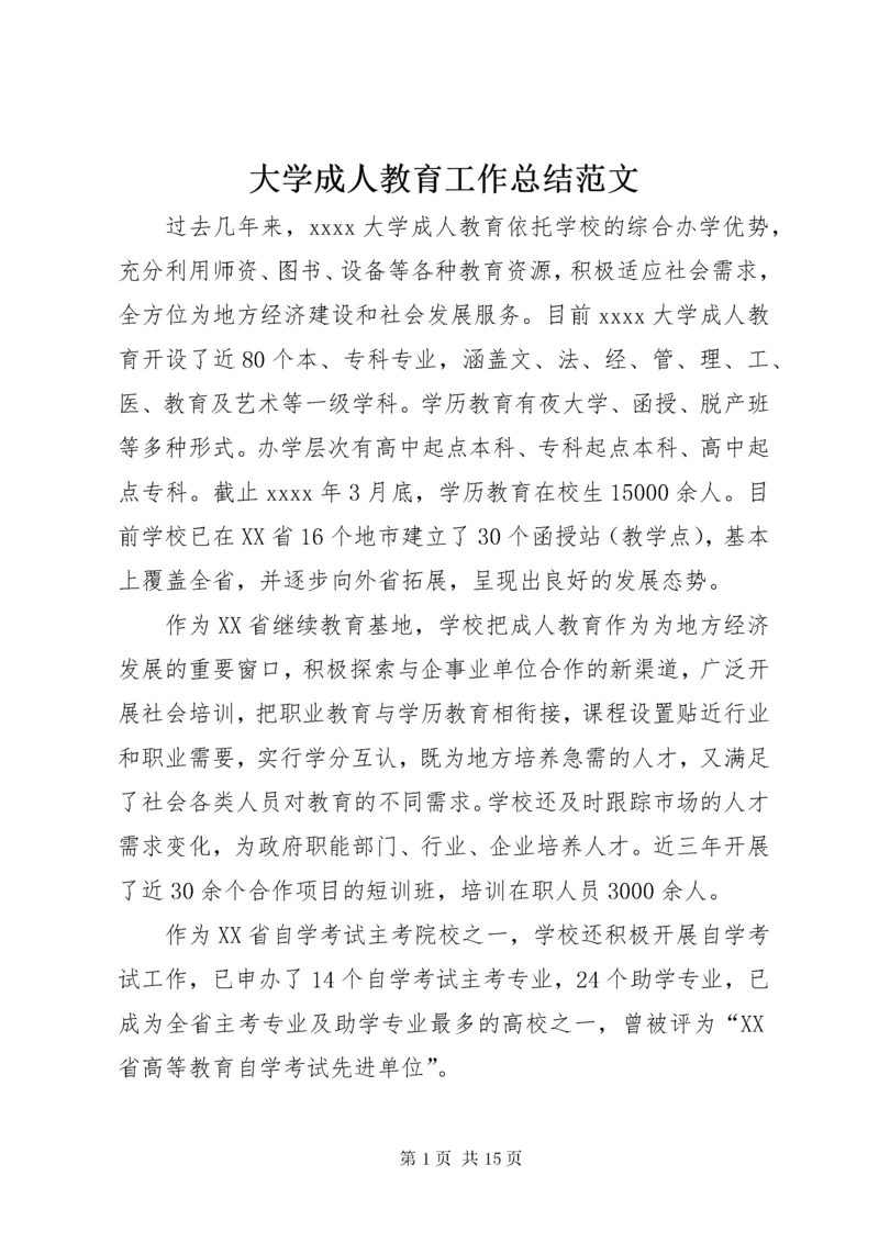 大学成人教育工作总结范文.docx