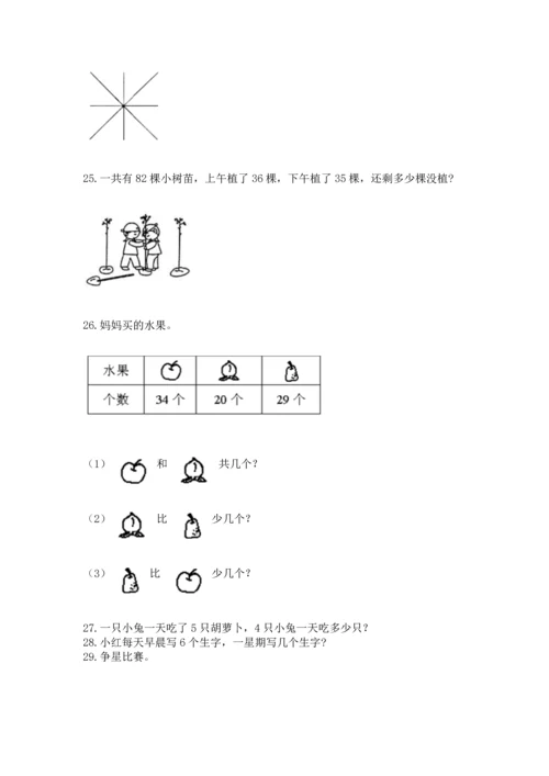 二年级上册数学应用题100道附完整答案（全国通用）.docx