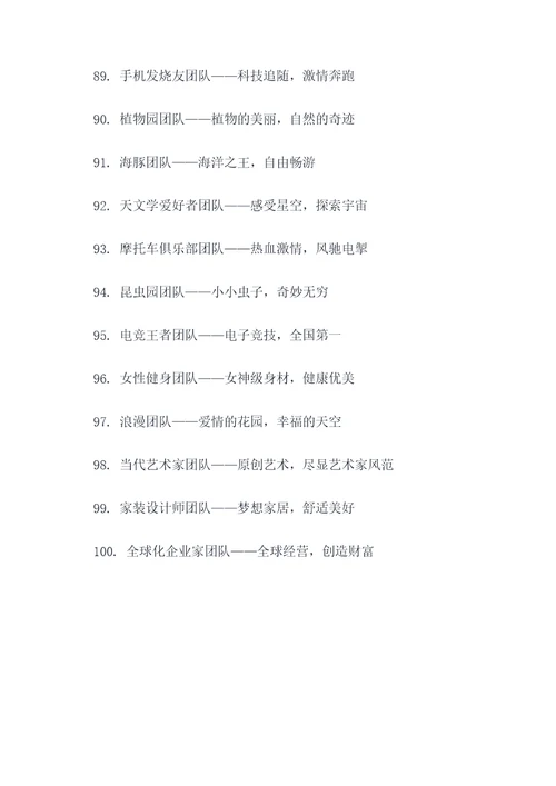 第二组团队名字和口号