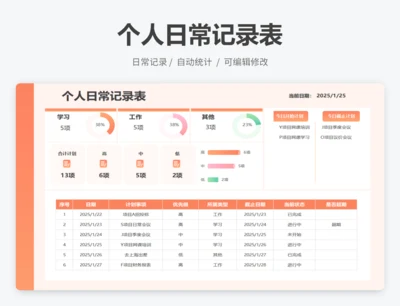 个人日常记录表