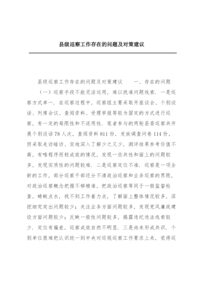 县级巡察工作存在的问题及对策建议.docx