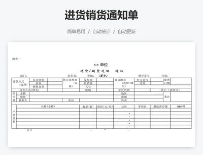 进货销货通知单