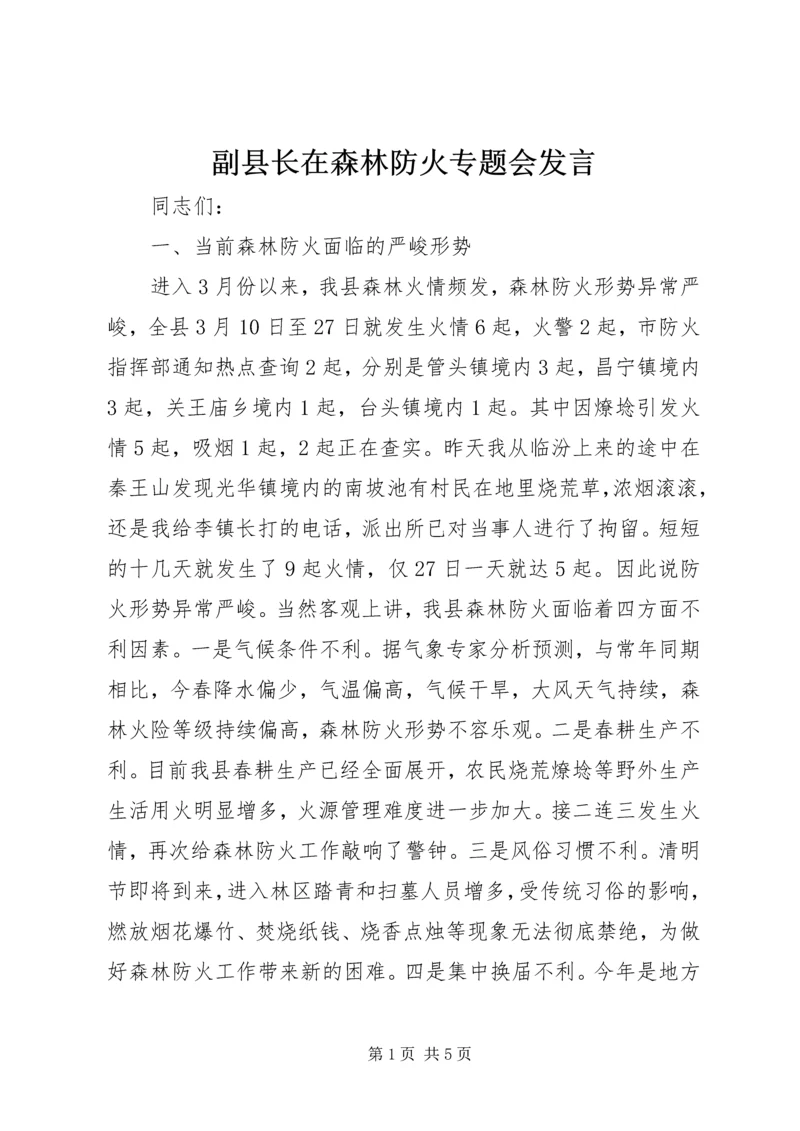 副县长在森林防火专题会发言.docx