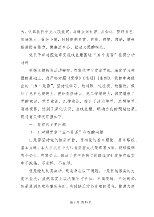 对照党章党规找差距围绕“十八个是否”检视分析材料 (3).docx