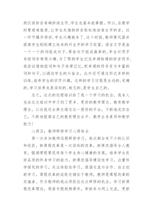 关于教师研修学习心得体会5篇.docx