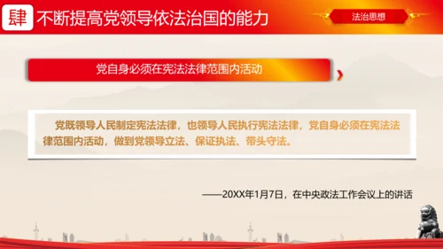 全面依法治国的领导法治思想ppt模板