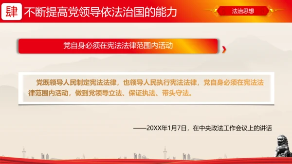 全面依法治国的领导法治思想ppt模板