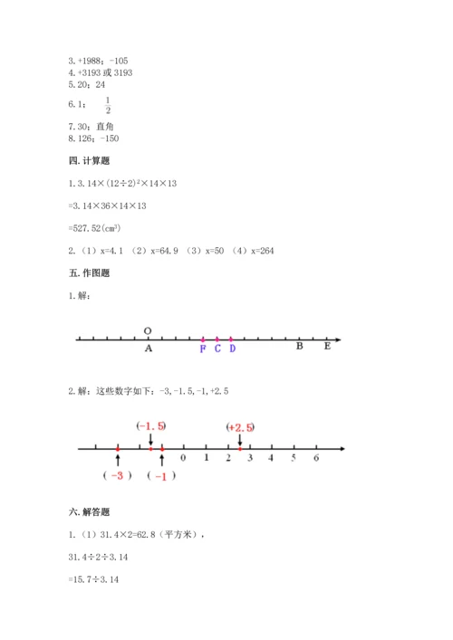 人教版六年级下册数学期末测试卷附答案【a卷】.docx