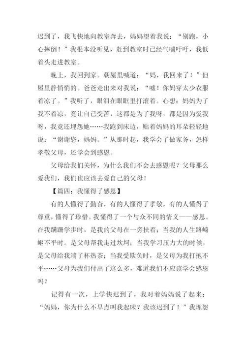 作文我懂得了感恩.docx