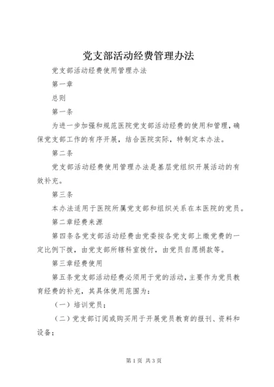 党支部活动经费管理办法.docx