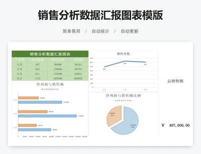 销售分析数据汇报图表模版