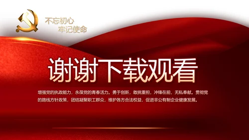红色党支部党建年年终总结学习教育PPT