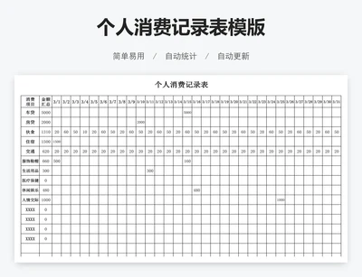 个人消费记录表模版
