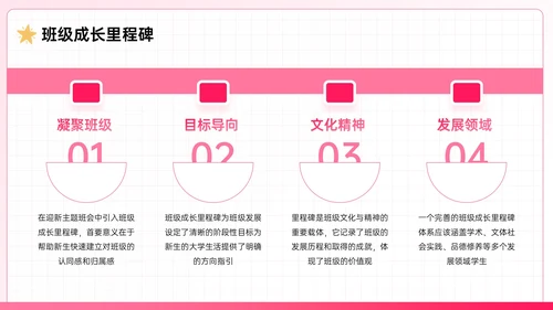 粉色系插画风迎新主题班会PPT模板