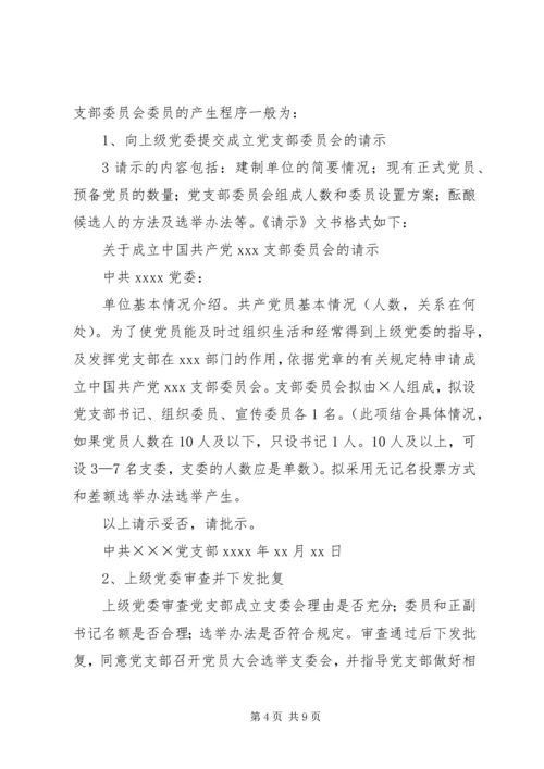 成立新党支部及支部委员会的工作程序_1.docx