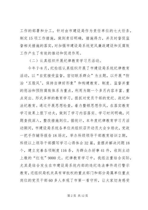 建设局纪检组、监察室年终工作总结和工作计划.docx