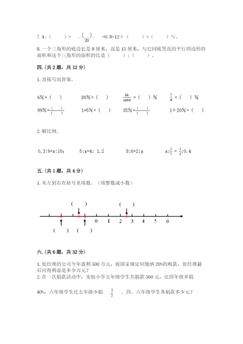 小学六年级数学毕业试题附参考答案（考试直接用）.docx