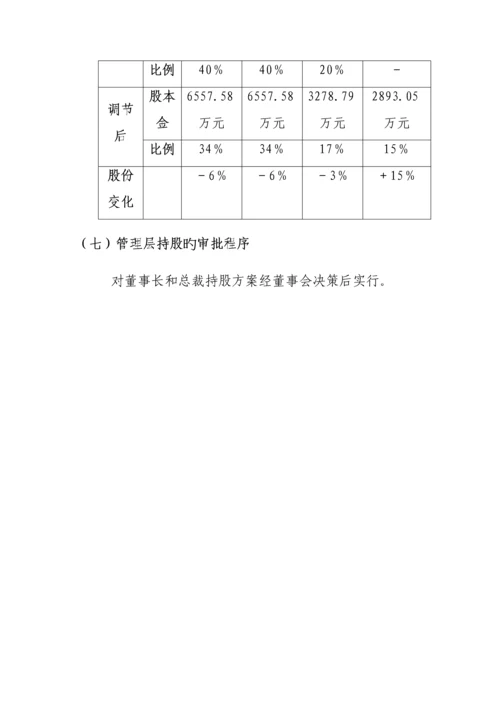 投资公司管理层激励专题方案设计.docx